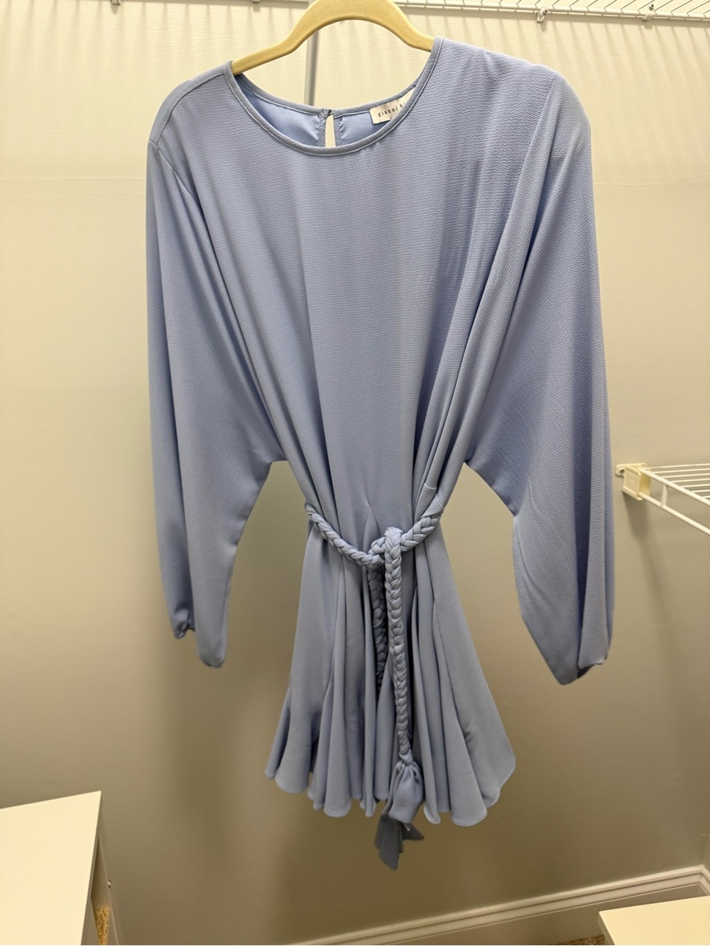 Gianni Bini Light Blue Braided-Waist Dress